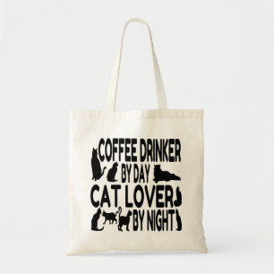 Bolso De Tela Drinker de café Cat Lover