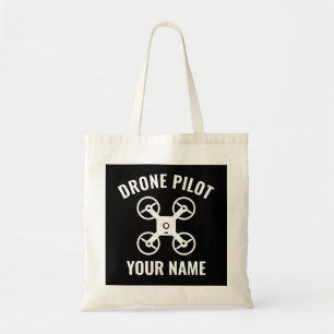Bolso De Tela Drone pilot tote bag with custom quadcopter logo