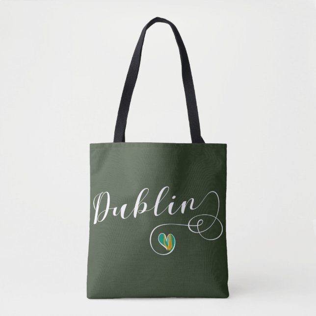 Bolso De Tela Dublin Heart Grocery Bag, Irlanda (Anverso)