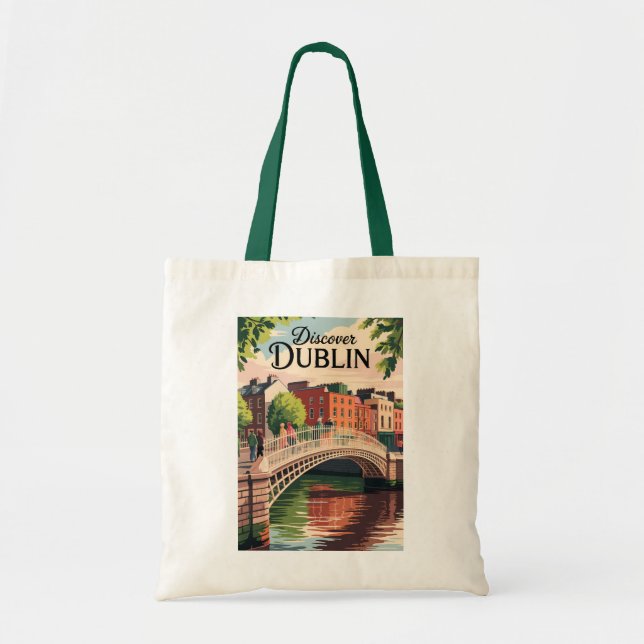 Bolso De Tela Dublín Irlanda Ilustracion Viajes de arte (Frente)