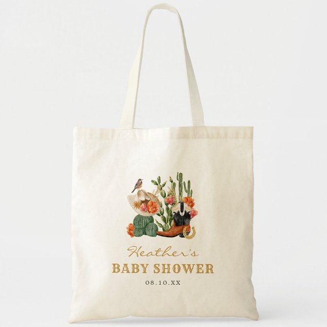 Bolso De Tela Ducha de Bebé al Estilo Occidental (Boho Western Baby Shower Tote Bag by Painted Paperie
)