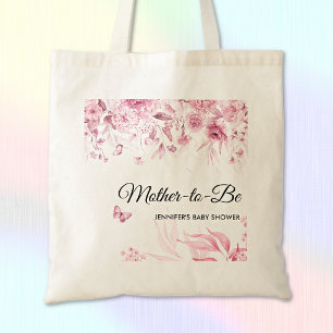 Bolso De Tela Ducha de Bebé Flores de Arte Fino Rosa Elegante Pe