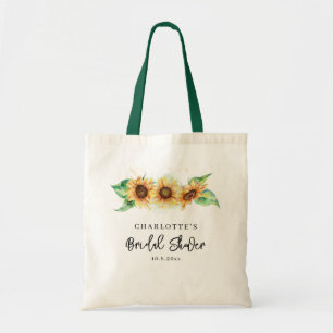 Bolso De Tela Ducha de Novia Acuarela Floral Girasol
