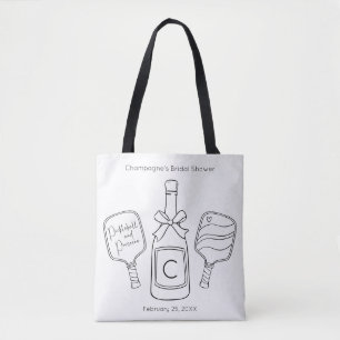 Bolso De Tela Ducha de Novia con Pickleball de Guión Moderno y P
