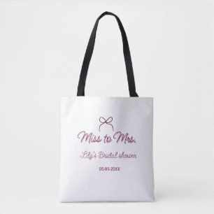Bolso De Tela Ducha de novia de Señorita a Señora agregar nombre