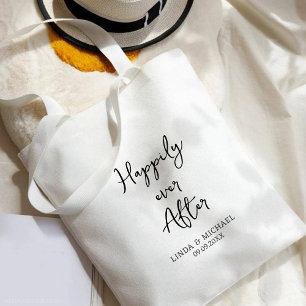 Bolso De Tela ducha de novia, novio de la novia, feliz para siem