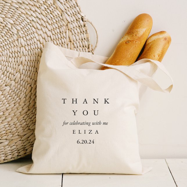 Bolso De Tela Ducha de novia personalizada Gracias tipo negro (Subido por el creador)