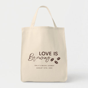 Bolso De Tela Ducha de Novia Tema Café 'El Amor está en Infusión