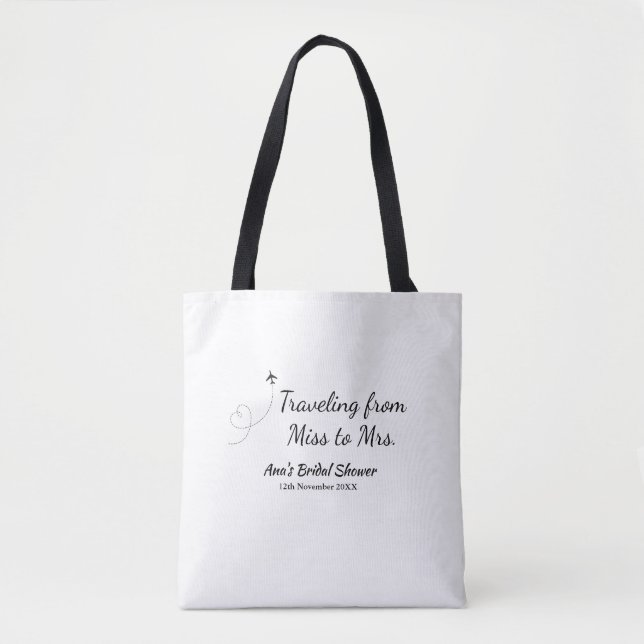 Bolso De Tela Ducha de novias de viaje añada fecha de caducidad  (Anverso)