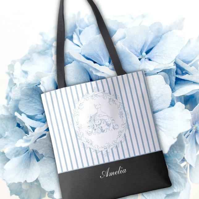 Bolso De Tela Ducha nupcial - Elegante novia azul personalizada (Subido por el creador)