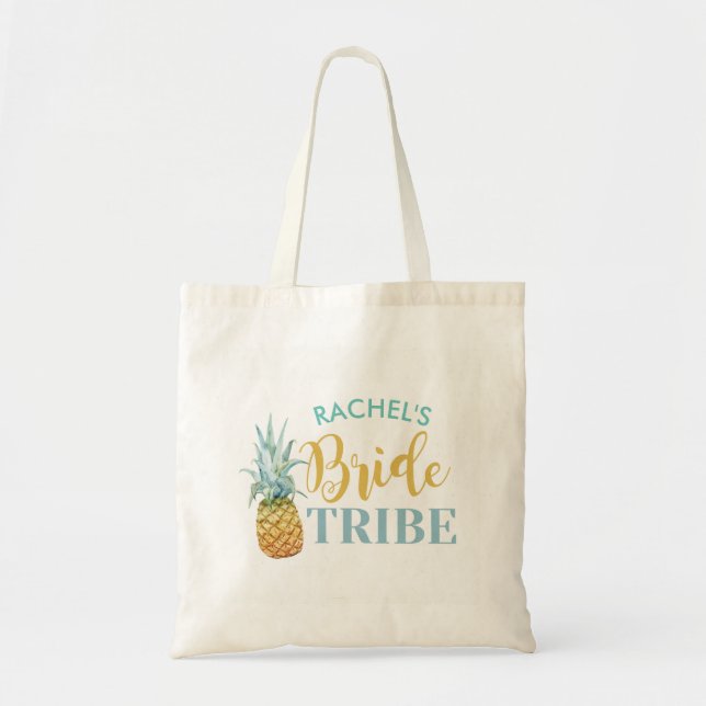 Bolso De Tela Ducha nupcial Piña Novia Tote Bag Regalo (Frente)