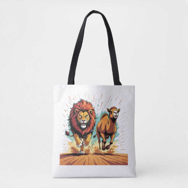 Bolso De Tela Duelo de León y Llama (Anverso)