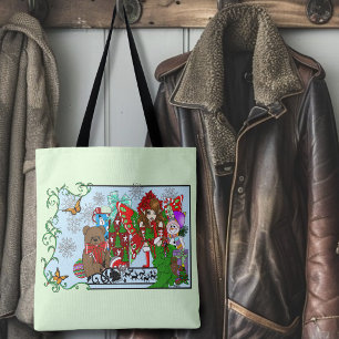 Bolso De Tela Duende de Navidad Juguetes Verdes Festivos