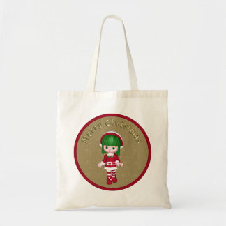 Bolso De Tela Duende lindo - diseño del navidad