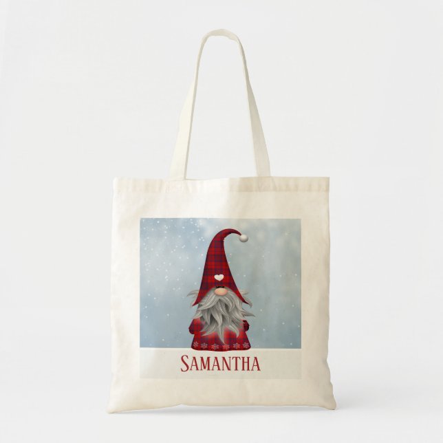 Bolso De Tela Duende negro y rojo personalizado del día de (Frente)
