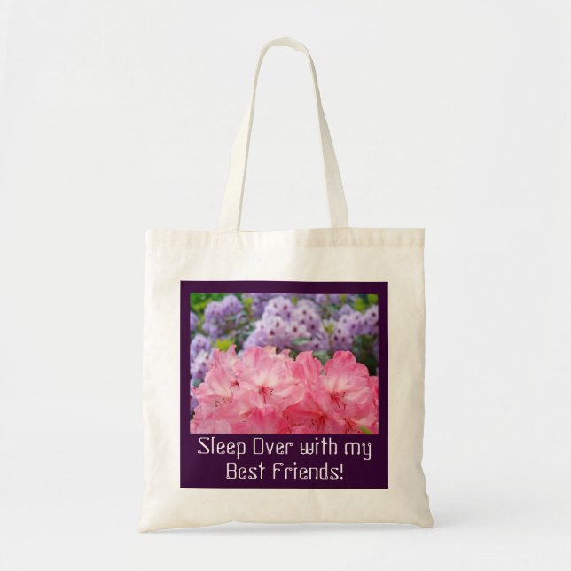 Bolso De Tela ¡Duerma con mis mejores amigos! Flores Tote Bags (Frente)