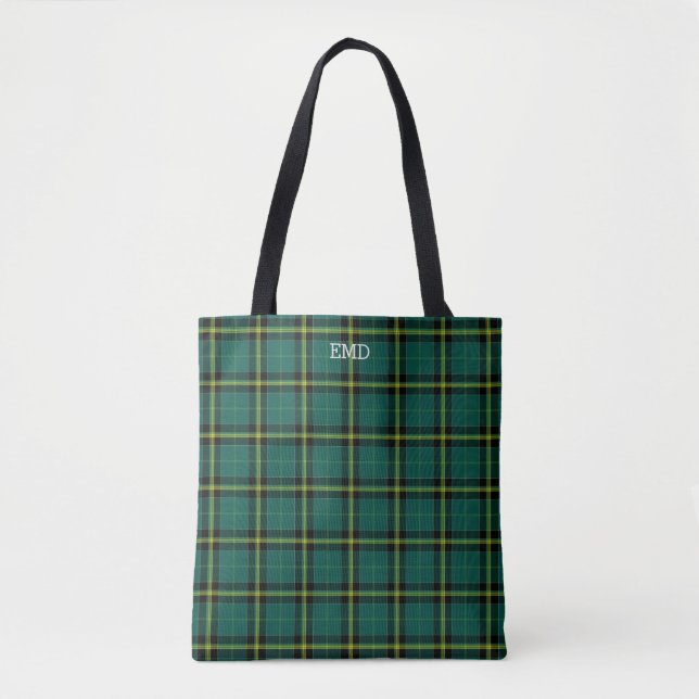 Bolso De Tela Duffy Clan Tartan Green Place Monograma (Anverso)