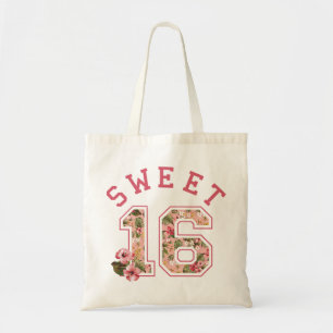 Bolso De Tela Dulce 16 Floral rosa atlética