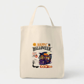 Bolso De Tela Dulce Autobús de Fiesta de Monstruos de Halloween