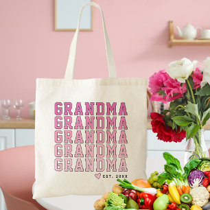Bolso De Tela Dulce Colegial Gradiente Rosa Abuela Año Personali
