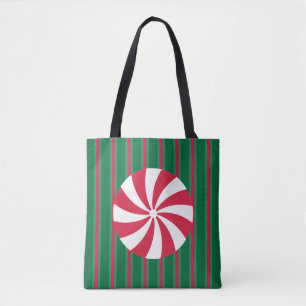 Bolso De Tela Dulce De Caramelo De Menta Navideño Divertido Y El
