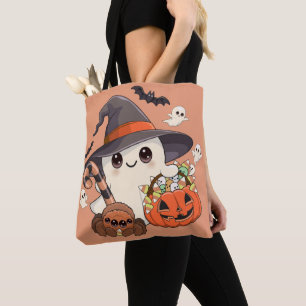 Bolso De Tela Dulce Fantasma de Halloween al Estilo Kawaii