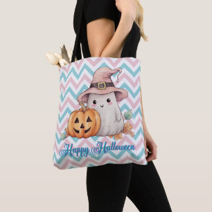 Bolso De Tela Dulce Fantasma y Jack-O' Linterna Feliz Halloween