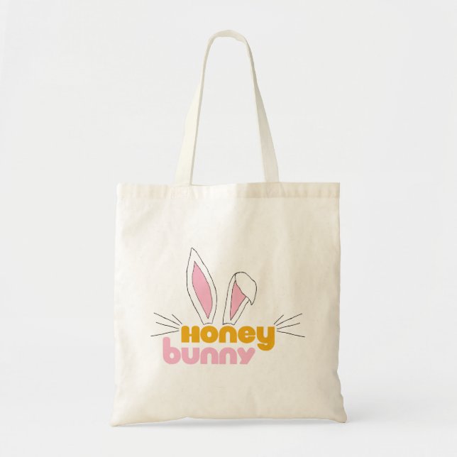 Bolso De Tela Dulce Feliz Hunny Bunny Honey Rabbit Art (Frente)