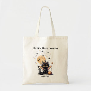 Bolso De Tela Dulce Gatito Fantasma Divertido Halloween Truco o