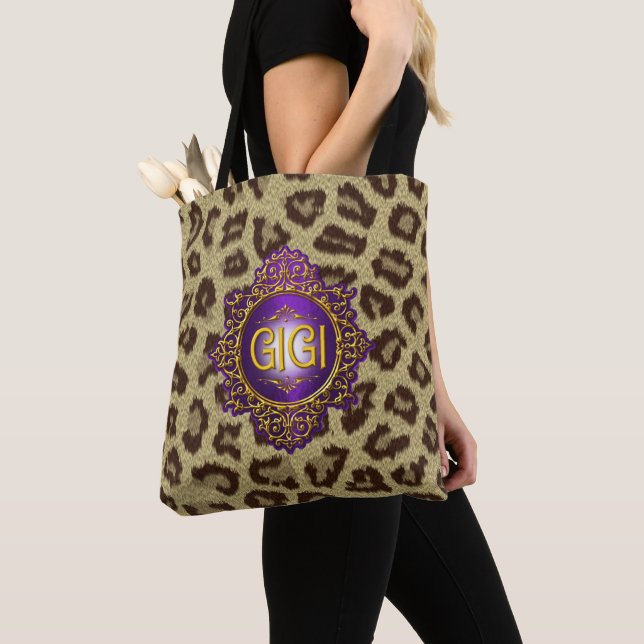 Bolso De Tela Dulce GIGI Royal Purple & Gold (Detalle)