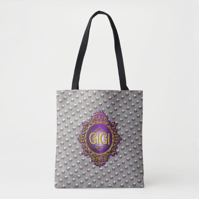 Bolso De Tela Dulce GIGI Royal Purple & Gold (Anverso)