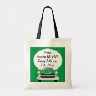 Bolso De Tela Dulce Green Retro Car Baby Gifts
