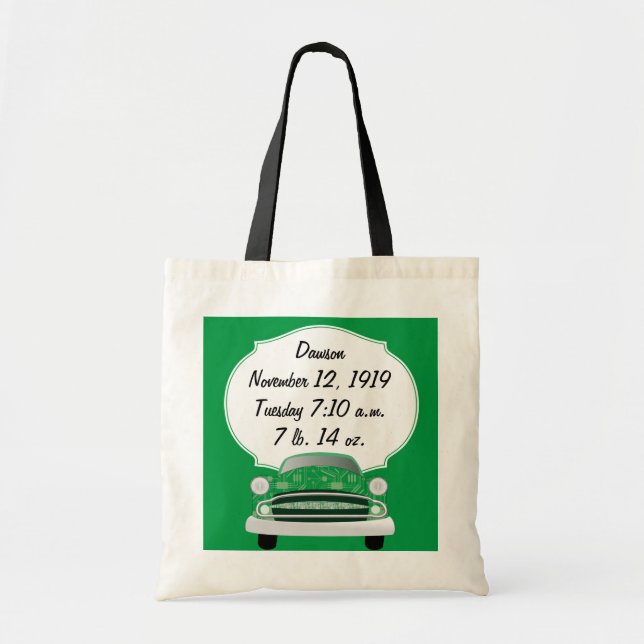 Bolso De Tela Dulce Green Retro Car Baby Gifts (Frente)