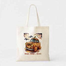 Bolso De Tela Dulce Jack O Linterna de Halloween Calabaza Coche