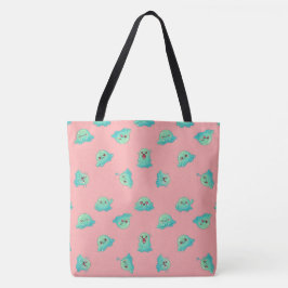Bolso De Tela Dulce Kawaii Fantasma Verde Menta Rosa Pastel