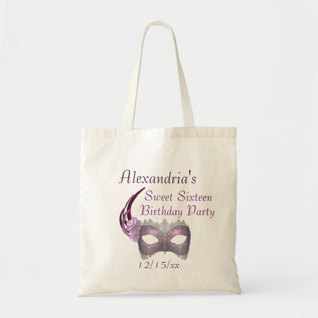 Bolso De Tela "Dulce lavanda de dieciséis cumpleaños" -/máscara (Frente)