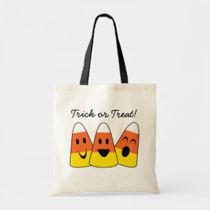 Bolso De Tela Dulce maíz naranja feliz truco o trato Halloween