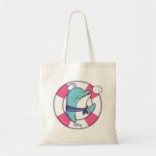 Bolso De Tela Dulce Marinero Delfín Con Boya De Salvavidas