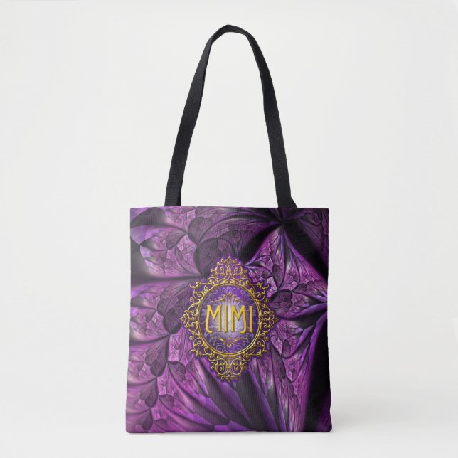 Bolso De Tela Dulce MIMI Royal Purple & Gold (Anverso)