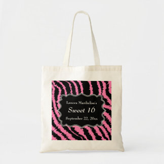 Bolso De Tela Dulce modelo negro y rosado de 16 de la cebra