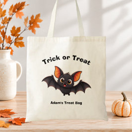 Bolso De Tela Dulce Murciélago de Halloween Truco o Regalo Perso