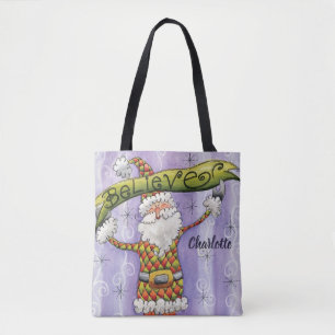 Bolso De Tela Dulce Navidad de Dibujos Animados, Creo en Santa C