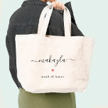 Bolso De Tela Dulce Nombre Editable Color Bridal Party Tote Bag<br><div class="desc">Este bonito diseño se puede personalizar según tus combinaciones de colores favoritas. ¡Hace un gran regalo! Encuentre artículos de papelería y regalos elegantes en nuestra tienda: www.berryberrysweet.com.</div>