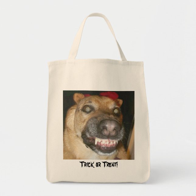 Bolso De Tela ¡Dulce o Trate Perro! (Frente)