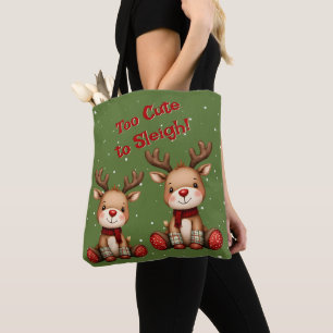 Bolso De Tela Dulce Pareja de Reno en Nevada Navideña