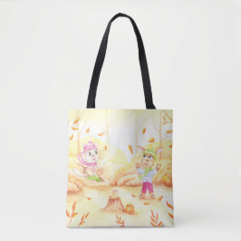 Bolso De Tela Dulce paseo otoñal por el bosque