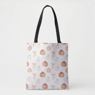 Bolso De Tela Dulce Patrón de Fantasma y Calabaza de Halloween |