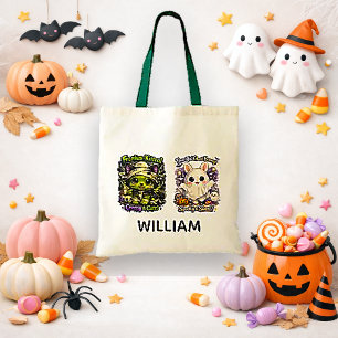Bolso De Tela Dulce Patrón Espeluznante de Halloween para Truco