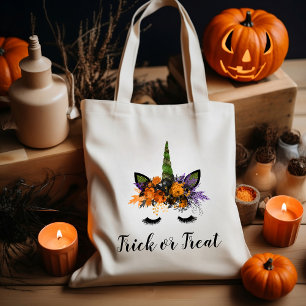 Bolso De Tela Dulce Unicornio Verde Halloween Truco o Trato