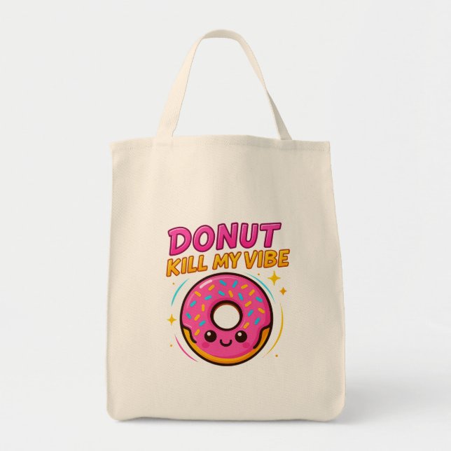 Bolso De Tela Dulce y Elegante - Camiseta Gráfica Cute Donut (Frente)